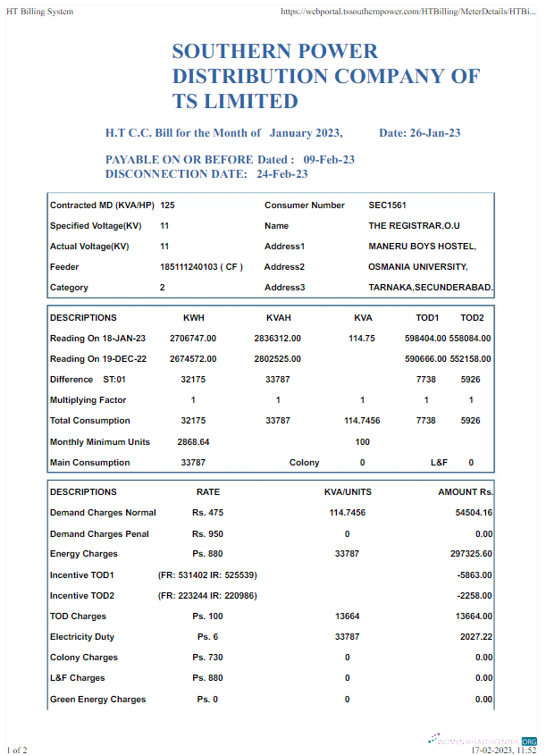 download download INDIA SOUTHERN POWER utility bill Word and PDF template PDF template PDF template